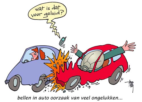 bellen in de auto & ongelukken