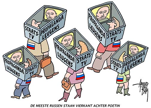 Russen vierkant achter Poetin